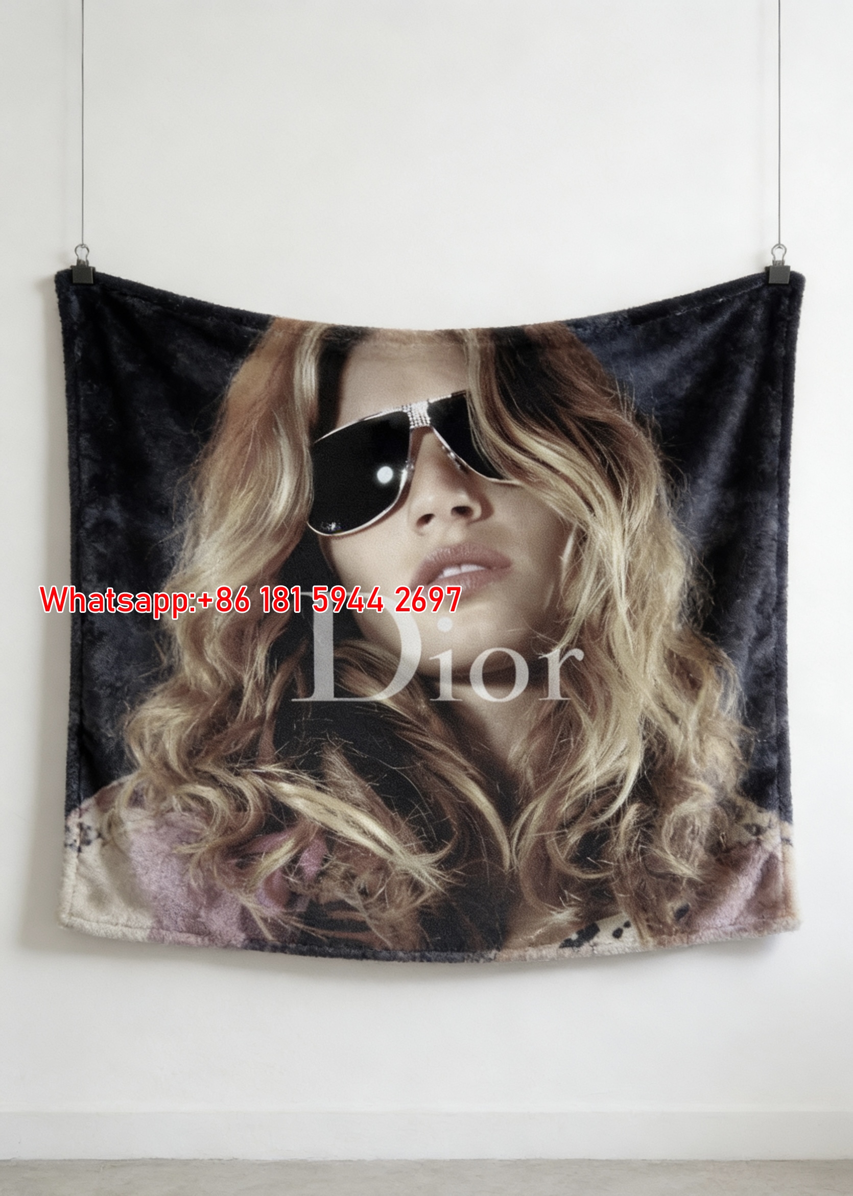 Dior Sunglasses Fashion Flannel Throw Blanket Sofa Cover D388